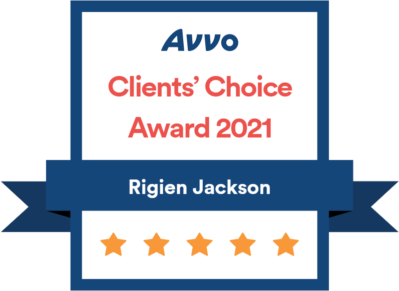   Avvo Clients' Choice Award 2021 Rigien Jackson