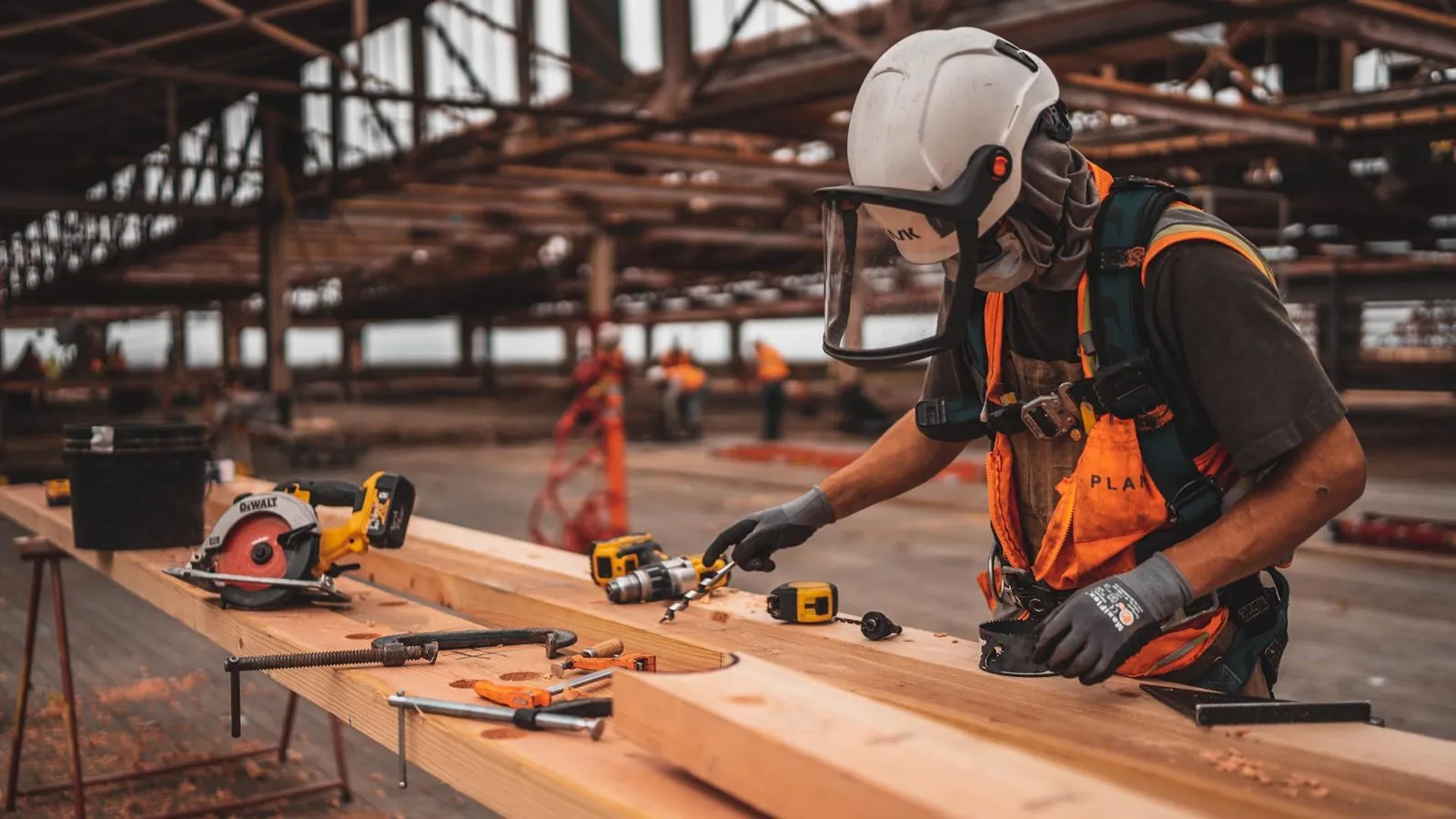 construction worker with tools